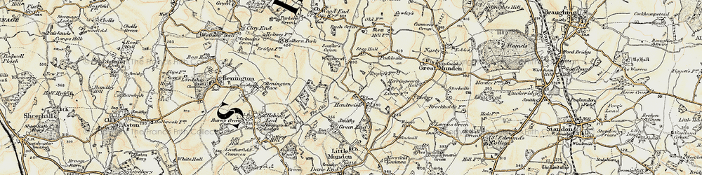 Old map of Libury Hall in 1898-1899