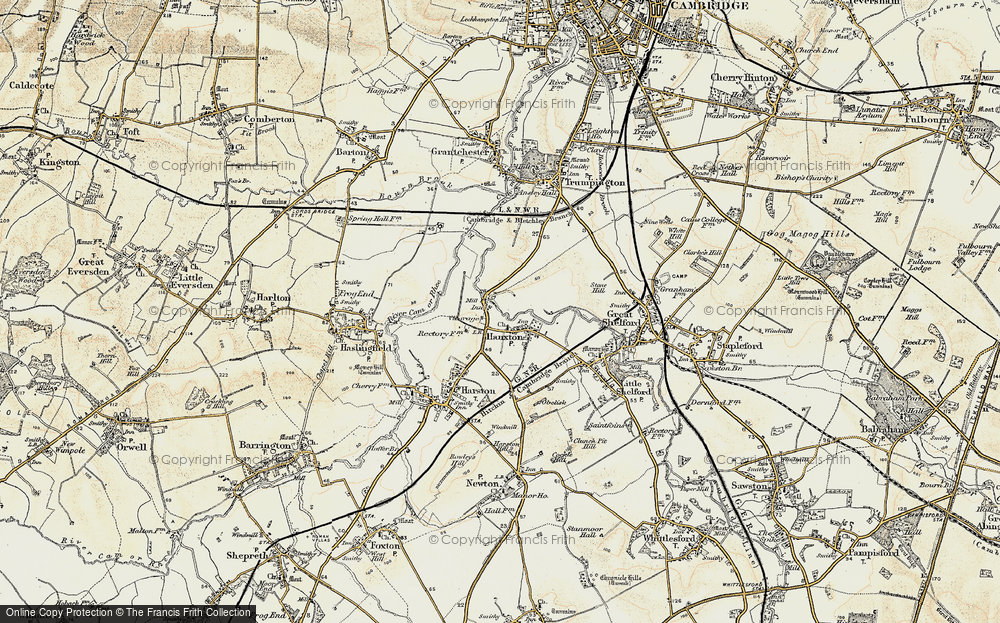 Old Map of Hauxton, 1899-1901 in 1899-1901