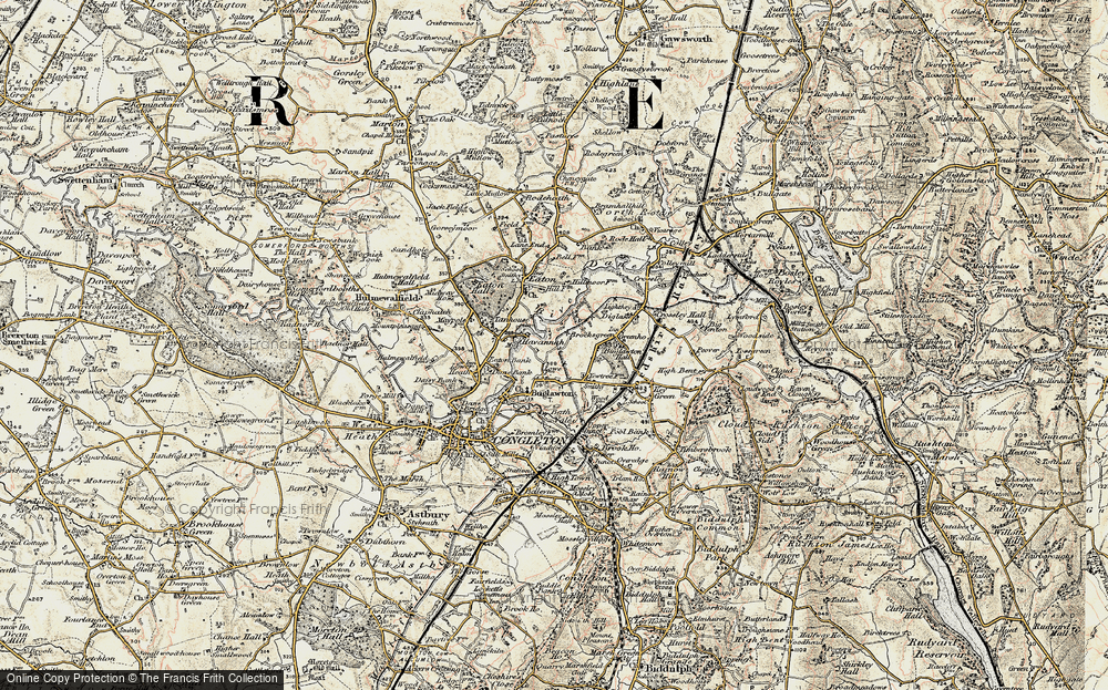Old Map of Historic Map covering Buglawton Hall Sch in 1902-1903