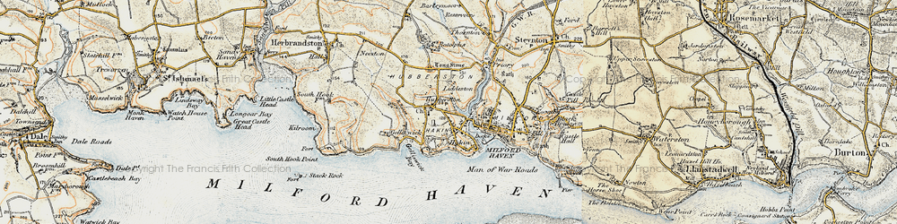 Old map of Havens Head in 1901-1912