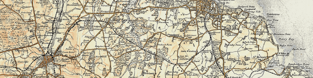 Old map of Havenstreet in 1899