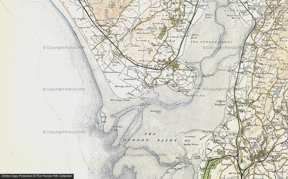 Old Map of Historic Map covering Bullstone Bed in 1903-1904