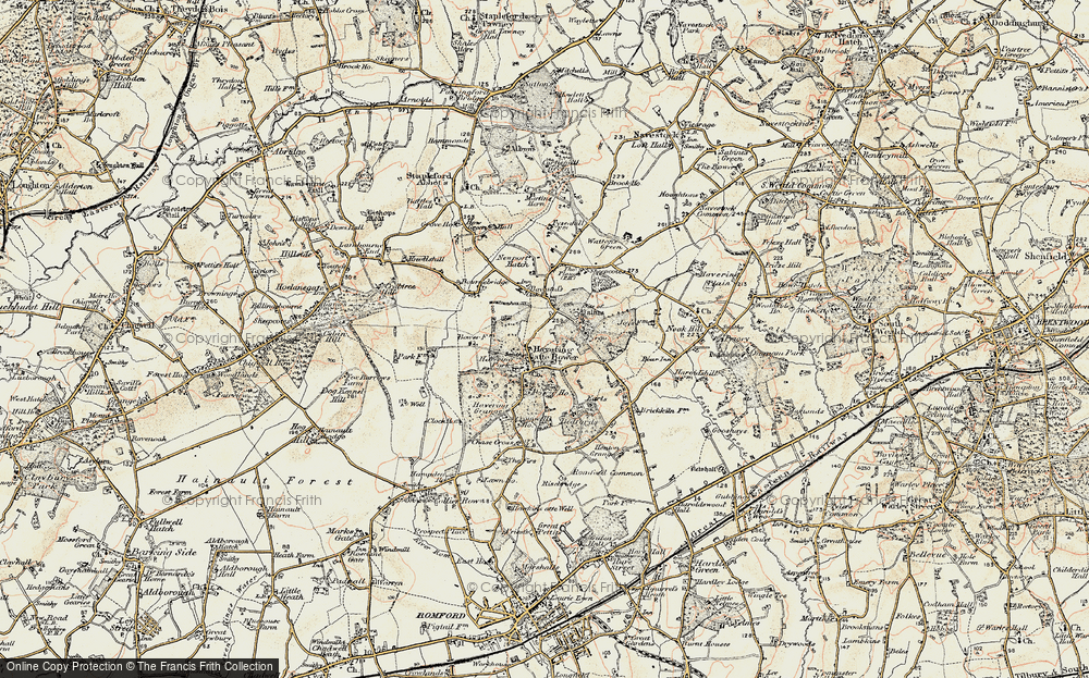 Old Map of Havering-atte-Bower, 1898 in 1898