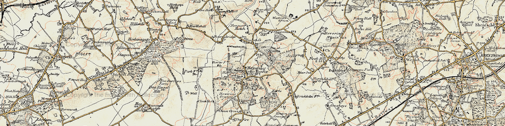 Old map of Havering-atte-Bower in 1898
