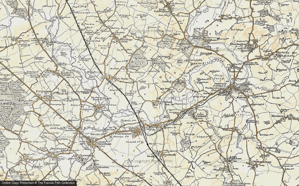 Old Map of Haversham, 1898-1901 in 1898-1901