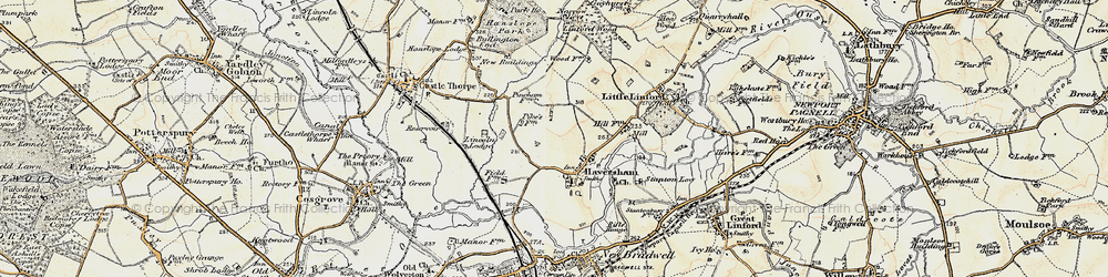 Old map of Haversham in 1898-1901