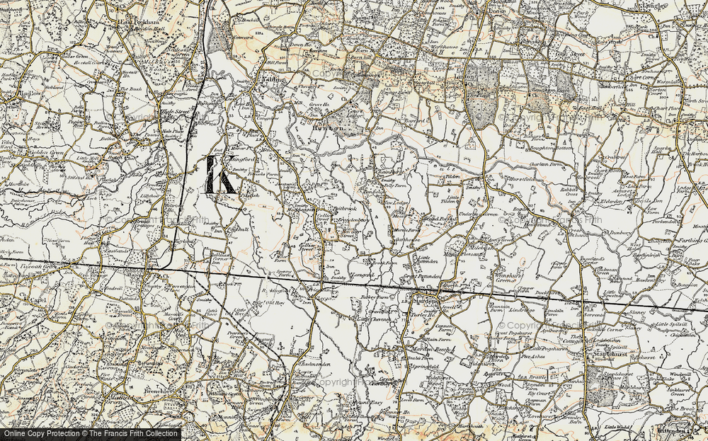 Old Map of Historic Map covering Bradenbury in 1897-1898