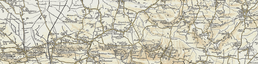 Old map of Havyatt Green in 1899-1900