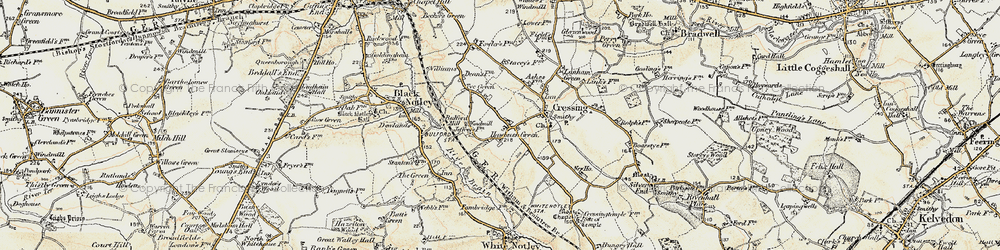 Old map of Hawbush Green in 1898-1899