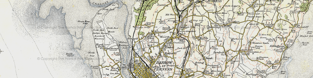 Old map of Hawcoat in 1903-1904