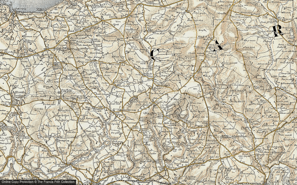 Old Map of Hawen, 1901 in 1901
