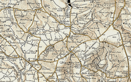 Old map of Blaenwern in 1901