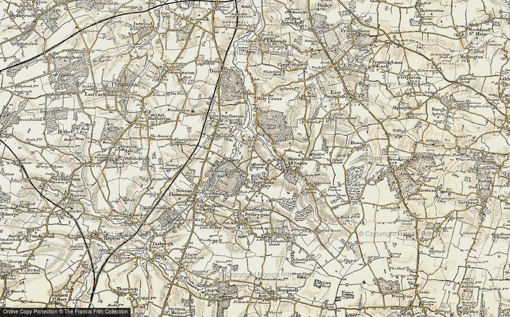 Old Map of Hawes' Green, 1901-1902 in 1901-1902