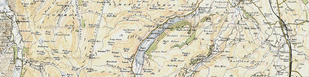 Old map of Birks Crag in 1901-1904