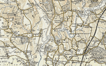 Old map of Hawford in 1899-1902