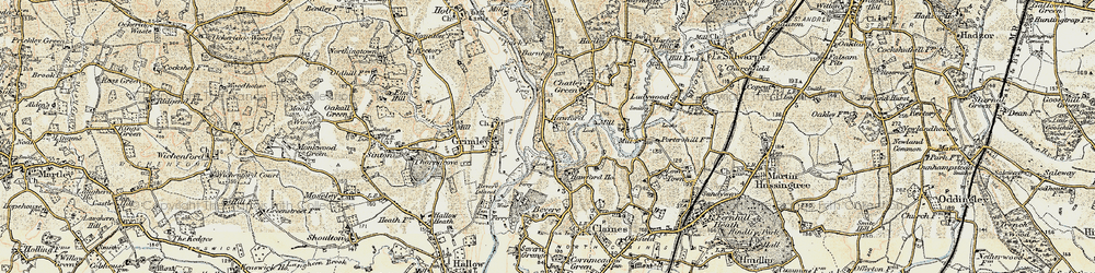 Old map of Hawford in 1899-1902