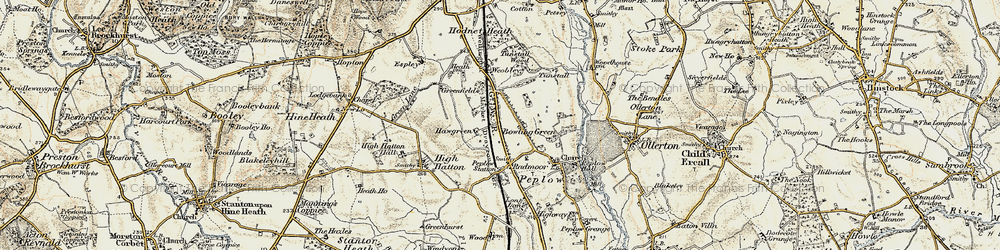 Old map of Hawgreen in 1902