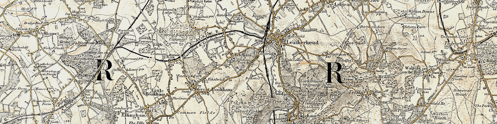 Old map of Hawk's Hill in 1897-1909