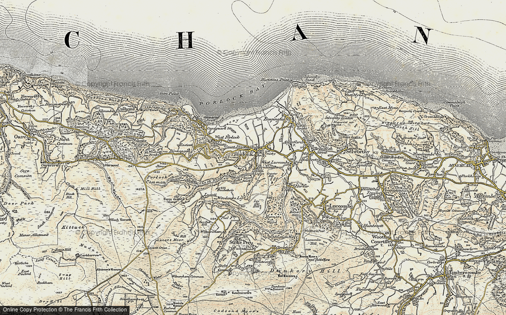Old Map of Hawkcombe, 1900 in 1900