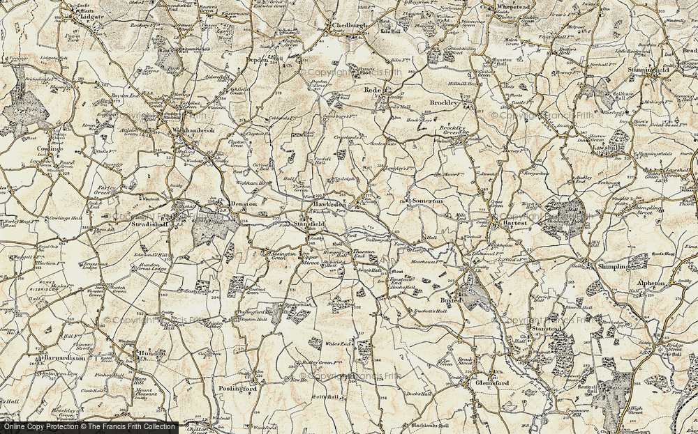 Old Map of Hawkedon, 1899-1901 in 1899-1901