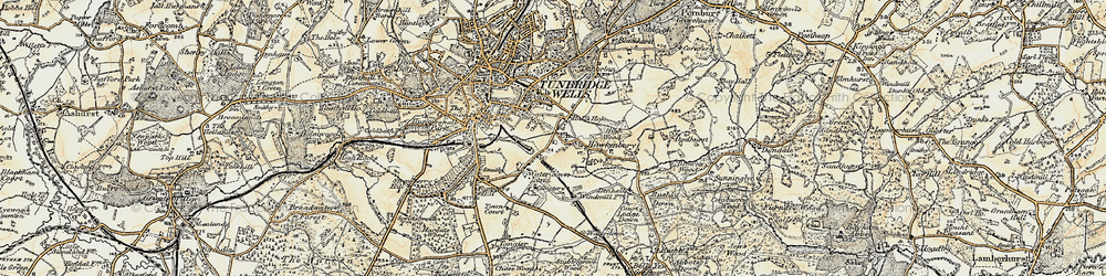 Old map of Hawkenbury in 1897-1898