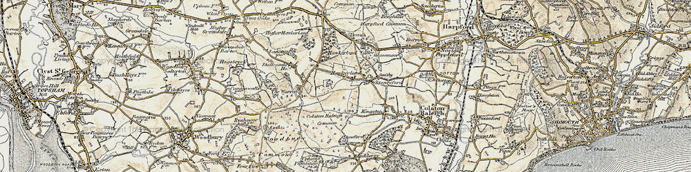 Old map of Hawkerland in 1899