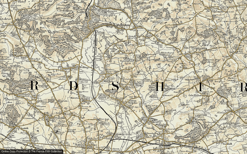 Old Map of Hawkersland Cross, 1899-1901 in 1899-1901
