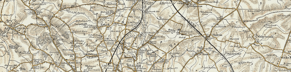 Old map of Hawkesbury in 1901-1902