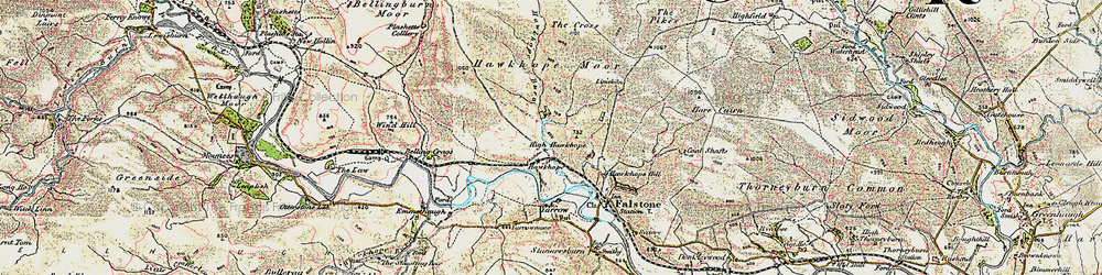 Old map of Belling Burn in 1901-1904