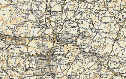 Old map of Hawkhurst in 1898