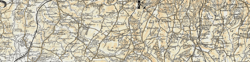 Old map of Hawkhurst Common in 1898