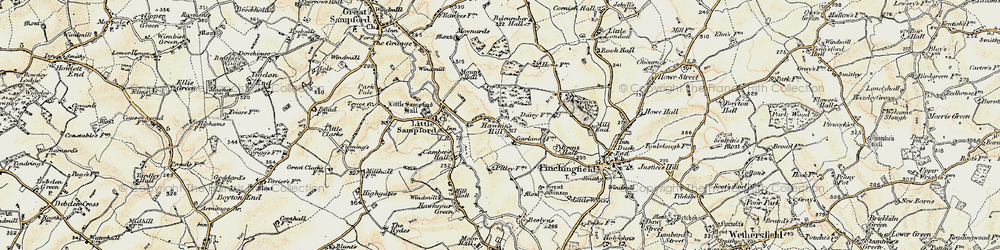Old map of Hawkin's Hill in 1898-1899