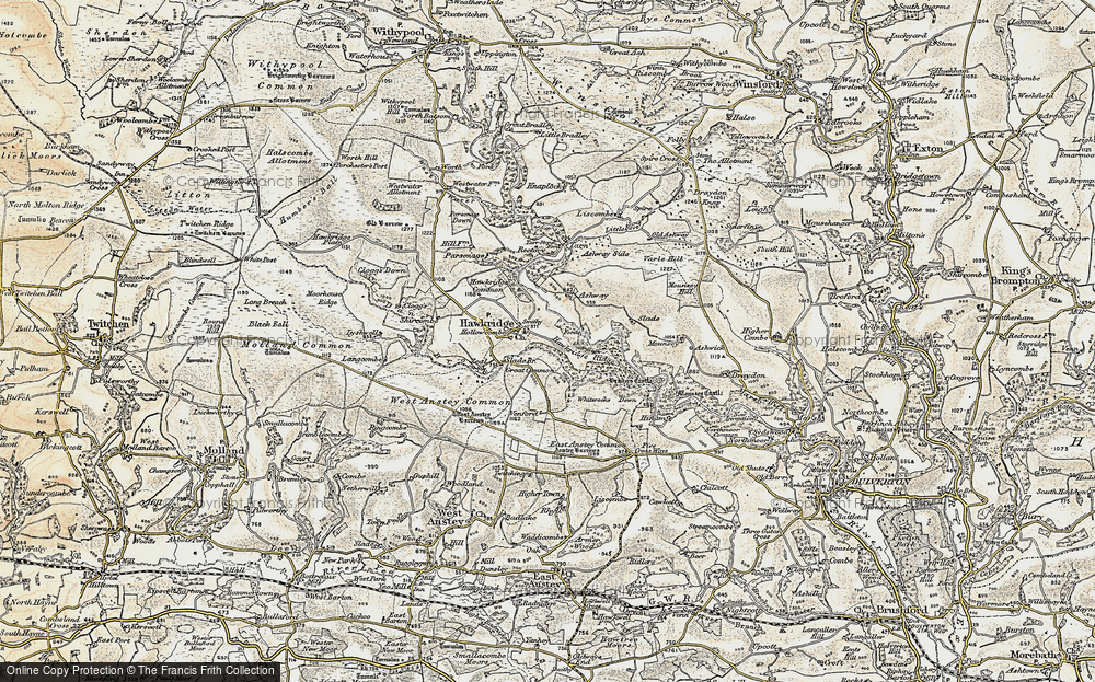 Old Map of Historic Map covering Ashwick in 1900