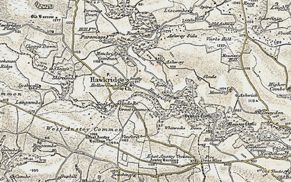 Old map of Hawkridge in 1900