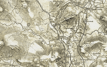 Old map of Barlae Hill in 1904-1905
