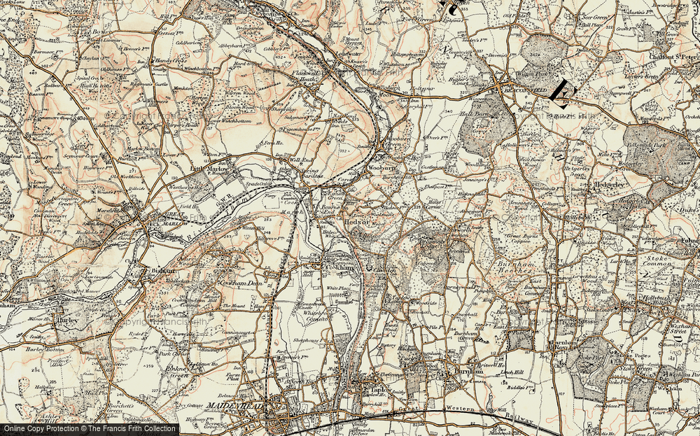 Old Map of Hawks Hill, 1897-1898 in 1897-1898