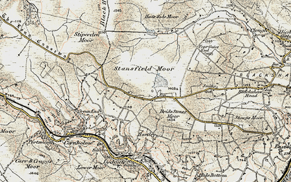 Old map of Black Hameldon in 1903