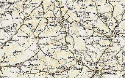 Old map of Hawkspur Green in 1898-1899