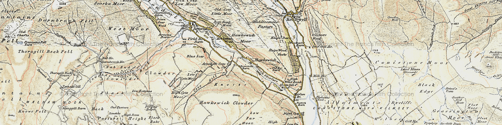 Old map of Wharfedale in 1903-1904