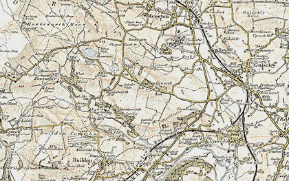 Old map of Hawksworth in 1903-1904