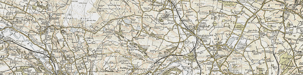 Old map of Hawksworth in 1903-1904