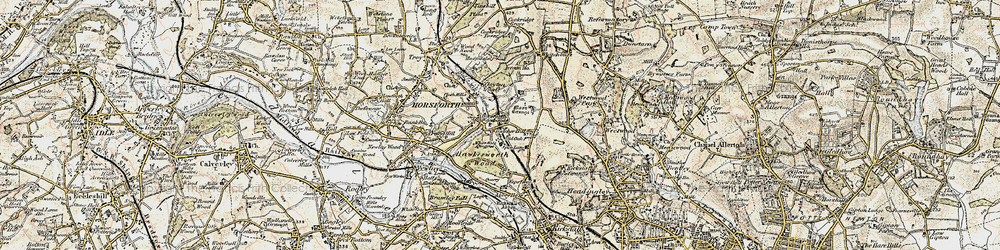 Old map of Hawksworth in 1903-1904