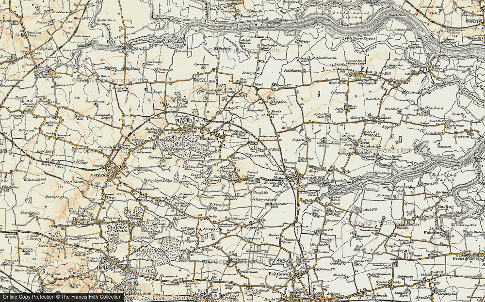 Old Map of Hawkwell, 1898 in 1898