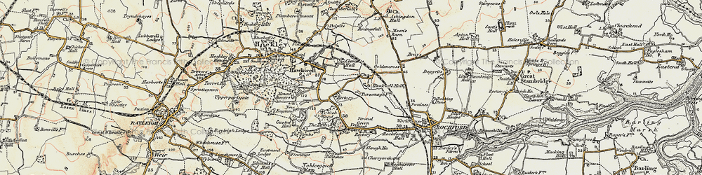 Old map of Hawkwell in 1898