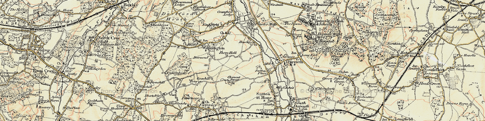 Old map of Hawley in 1897-1898
