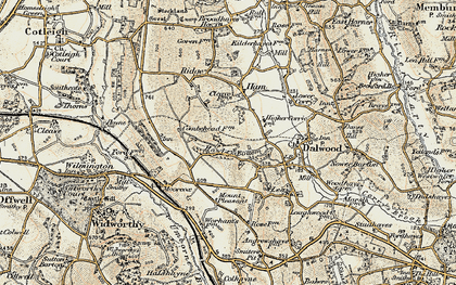 Old map of Hawley Bottom in 1898-1900