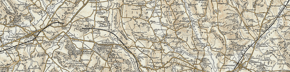 Old map of Hawley Bottom in 1898-1900