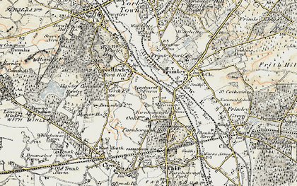 Old map of Hawley Lane in 1897-1909