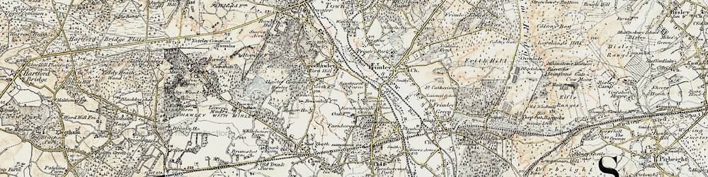 Old map of Hawley Lane in 1897-1909