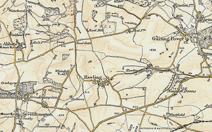 Old map of Windrush Hill in 1898-1900